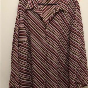 Never been worn sheer purple and brown button-up